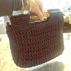 Free People Woven Bamboo Bag New